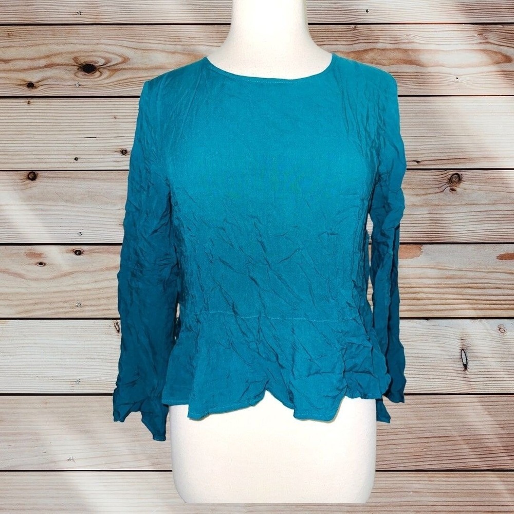 FP3 Clothโ & Stone women's blouse shirt top cropped long sleeve green XS